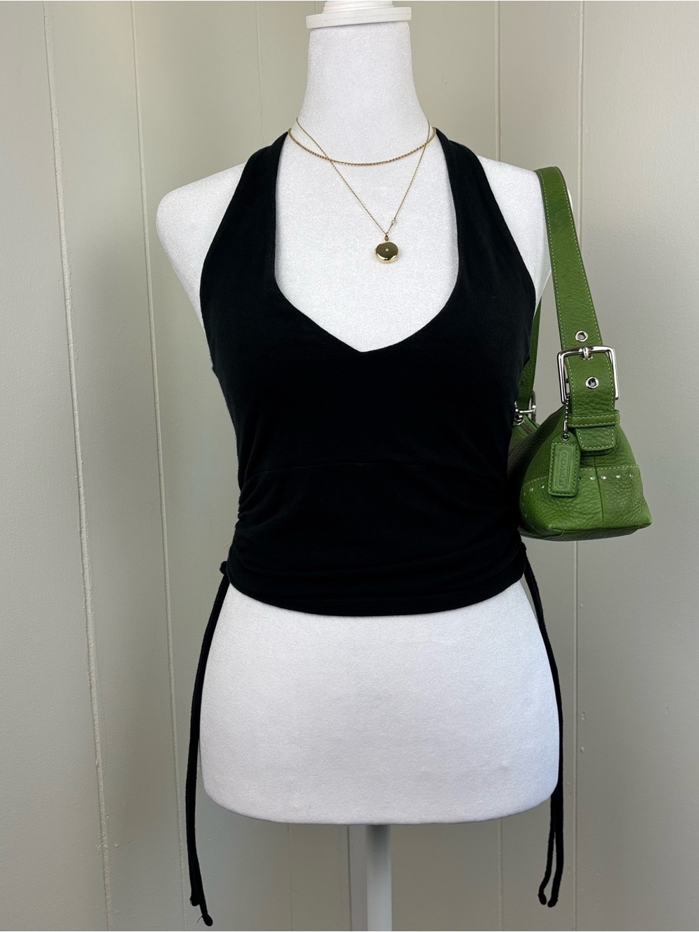 Hollister Black Halter Crop Tank with Side Ties